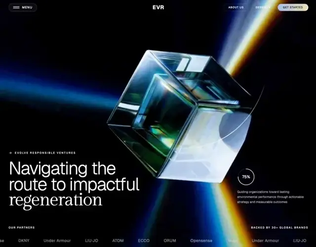 EVR Ventures site hero with its investment thesis in large type.